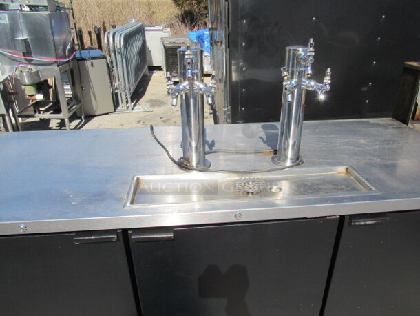 One Micromatic 3 Door Kegorator With 2 Towers And 6 Taps. 115 Volt. Model# MDD-78. 80X28X37.5 - Image 3 of 4