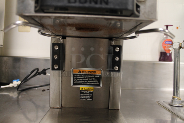 2013 Bunn G9-2T DBC Stainless Steel Commercial Countertop Coffee Bean Grinder. 120 Volts, 1 Phase. Tested and Working! (ice room) - Image 4 of 6