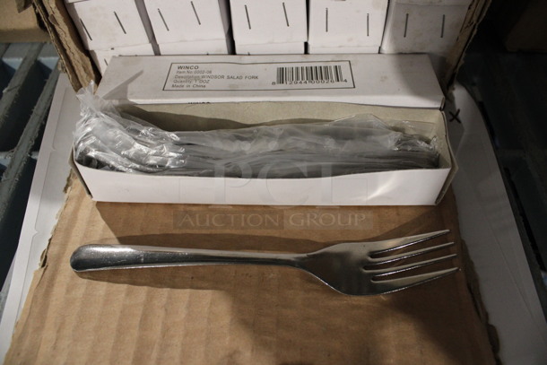 60 BRAND NEW IN BOX! Winco 0002-06 Metal Windsor Salad Forks. 6.25