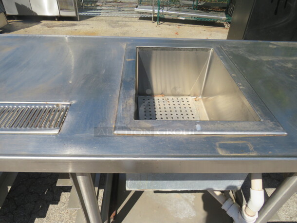 One Stainless Steel Table With A Sink, Faucet, 2 Drain Boards, 3 Dish Rack Holders. 120X30X35 - Image 4 of 5