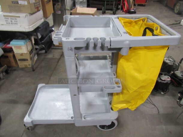 One Rubbermaid Utility Cart On Casters. 21X50X38