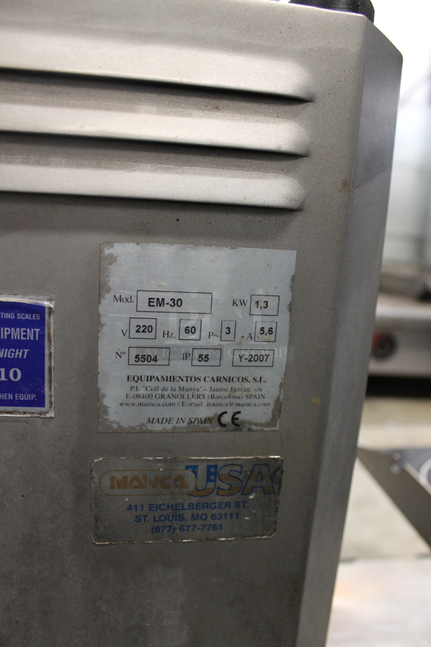 Mainca EM-30 Metal Commercial Floor Style Sausage Stuffer. 220 Volts, 3 Phase. - Image 10 of 10