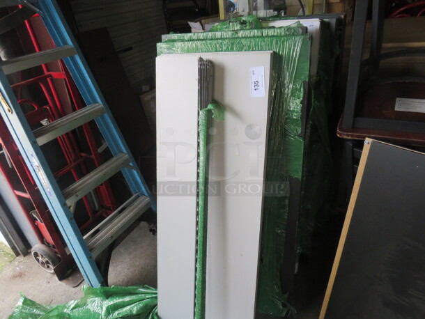 One Shelving System With 5 White Shelves. Assembly Required. 47X17 