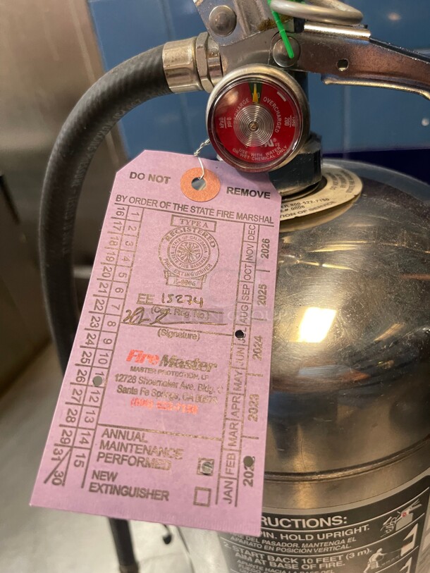 Working! Ansul® Model K01-3 Sentry® 6 Liter Commercial Fire Extinguisher NSF Full Charge - Image 6 of 7