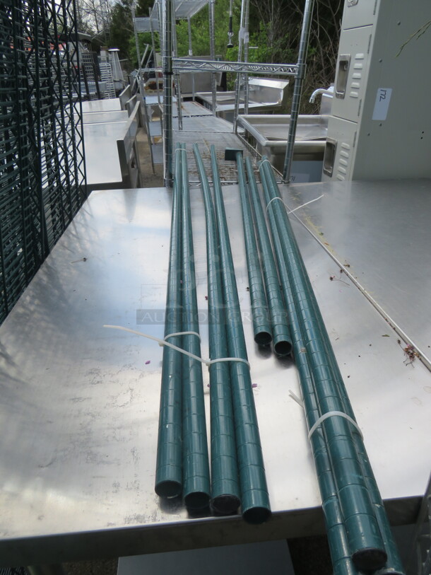 84 Inch Green Metro Poles. 4XBID