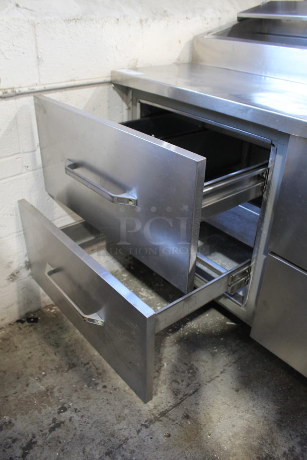 Stainless Steel Commercial Pizza Prep Table w/ 4 Drawers on Commercial Casters. 115 Volts, 1 Phase. Tested and Working! - Image 6 of 7