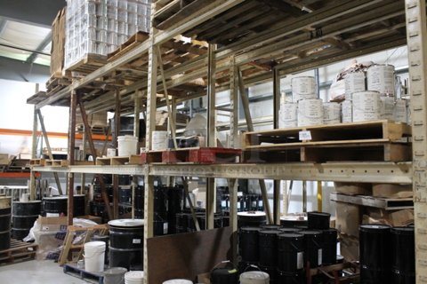 ALL ONE MONEY! SIX PALLET LOT w/ Various Items Including Pro Guard Sport Surface Clear Part A, Part B and Butt Putty. BUYER MUST REMOVE.