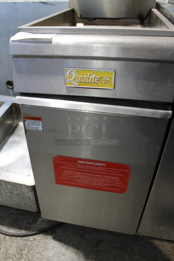 Qualite QL9/NG Stainless Steel Commercial Floor Style Natural Gas Powered Deep Fat Fryer. 90,000 BTU.  - Image 4 of 6