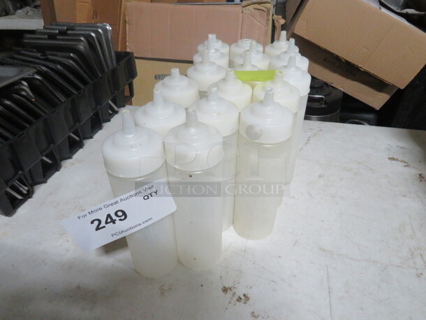 One Lot Of 17 Squeeze Bottles With Lids. - Image 1 of 1