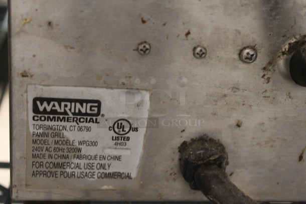 Waring WPG300 Stainless Steel Commercial Countertop Double Panini Press. 240 Volts, 1 Phase.  - Image 6 of 6