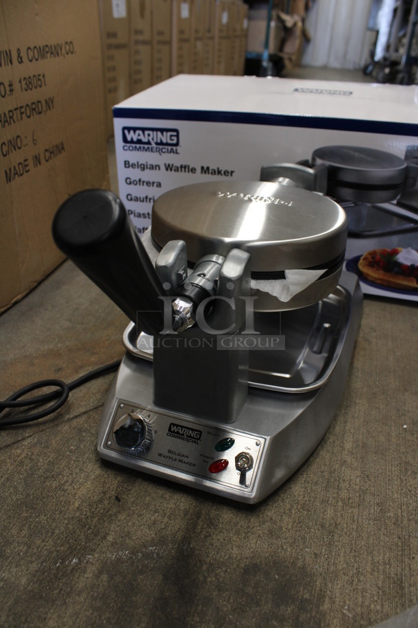 2 BRAND NEW IN BOX! Waring Model WW150IS Stainless Steel Commercial Countertop Belgian Waffle Makers. 10x19x9. 2 Times Your Bid! - Image 6 of 8