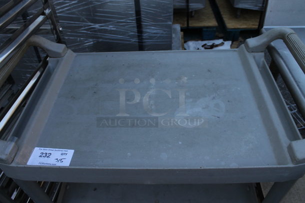 Gray Poly 3 Tier Cart on Commercial Casters. - Image 2 of 4