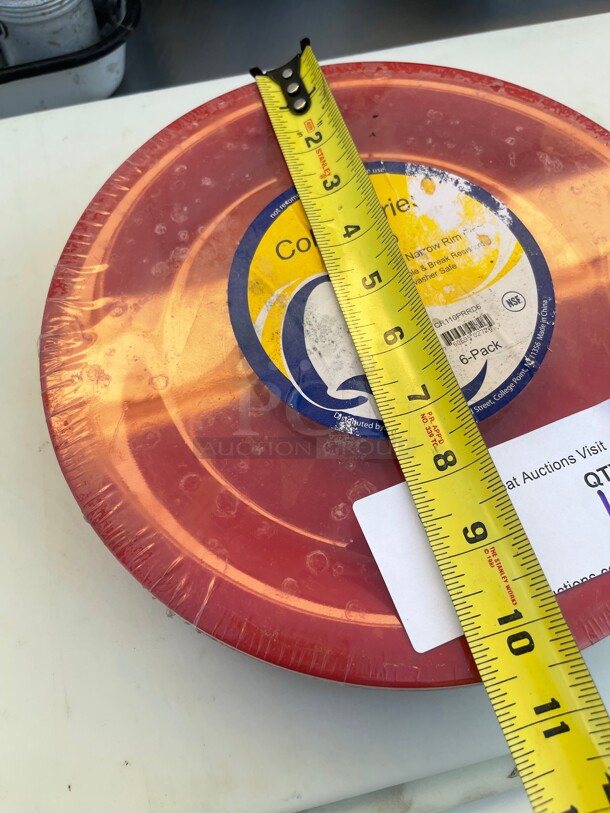 Red 10 1/2 Inch Plates Pack of 6 - Image 6 of 6
