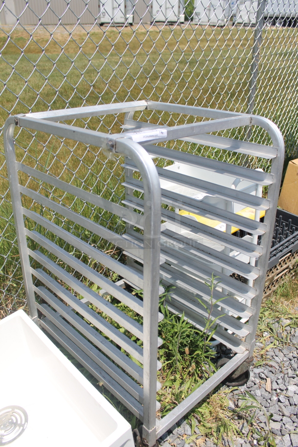 Commercial Stainless Steel Half Size Pan Rack On Commercial Casters.  - Image 4 of 5