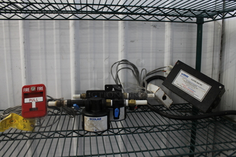 ALL ONE MONEY! Lot of Fire Alarm Handle, 2 Ecolab Water Filtration Pieces and Electric Shut Off