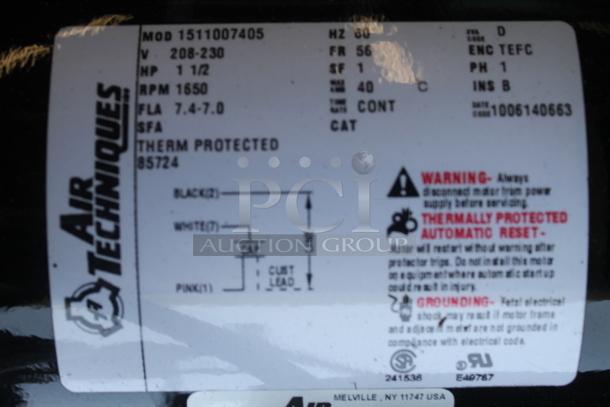 Air Techniques AirStar 22 Metal Commercial Floor Style Dental Air Compressor. 208-230 Volts, 1 Phase. - Image 7 of 7