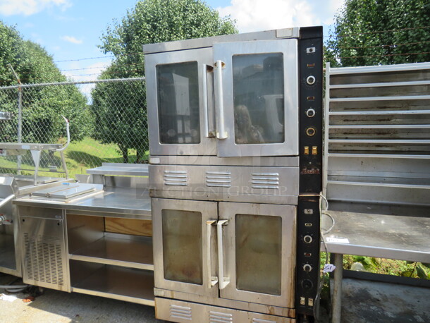Natural Gas Snorkel Double Stack Convection Oven With 6 Racks. 2 Ovens Make 1 Double Stack You Will Receive 1 Double Stack. 2XBID. 40X49X75.5 - Image 1 of 3