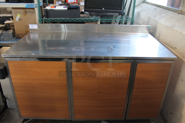 Duke RBC-60M Stainless Steel Commercial 2 Door Work Top Cooler w/ Back Splash. 120 Volts, 1 Phase. Tested and Working! - Image 2 of 5