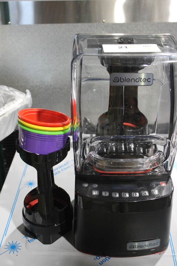 BRAND NEW SCRATCH AND DENT! 2023 Blendtec CQB2 Metal Commercial Countertop Drink Blender w/ Poly Dome Cover. 120 Volts, 1 Phase. Tested and Working! - Image 1 of 11