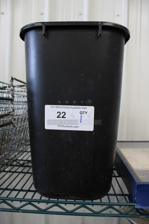 Black Poly Trash Can. 10x15x15 - Image 1 of 3