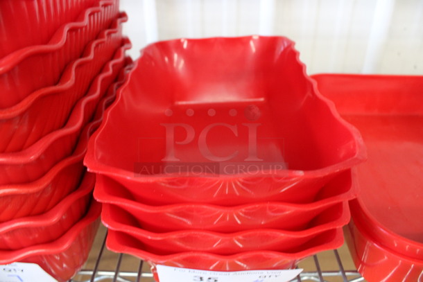 4 Red Poly Bowl Trays. 6.5x10x3. 4 Times Your Bid! - Image 2 of 3