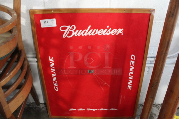 Budweiser Framed Felt Piece. 31x1x37