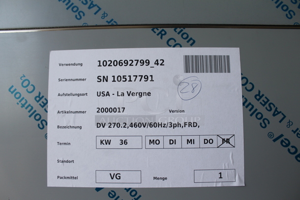 BRAND NEW! Meiko DV270.2 Stainless Steel Commercial High Temperature Hi Temp Pot and Pan Washer w/ Built In Booster. 460 Volts, 3 Phase. Stock Picture Used As Gallery Picture - Image 8 of 12