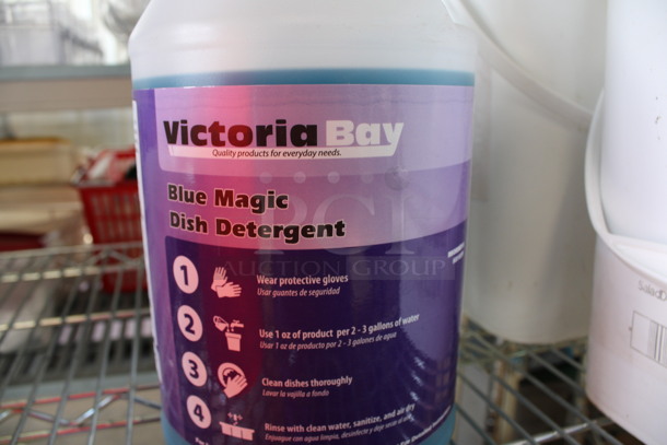 3 Various Jugs of Cleaner; Uni Kem Disinfectant, Victoria Bay Blue Magic Dish Detergent and A1 Bleach. 6x6x12. 3 Times Your Bid! - Image 3 of 4