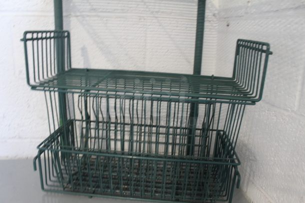 ALL ONE MONEY! Lot of Green Finish Storage Display and Metal Shelves - Image 3 of 3