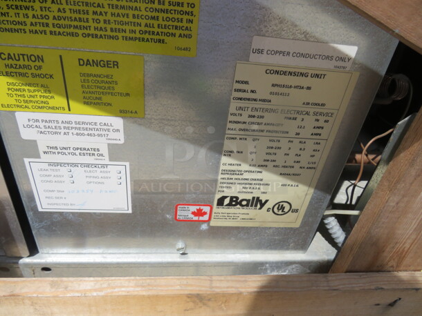 One NEW Bally Air Cooled Condenser Unit. #RPH151L6-HT3A-BS. 208-230 Volt. 3 Phase.  - Image 4 of 4