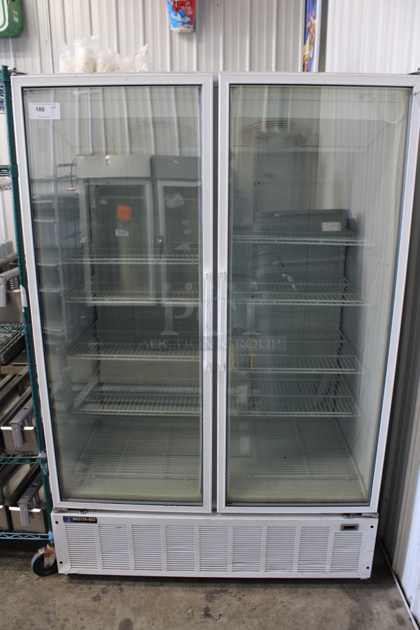 Master-Bilt Model BLG-48HD Metal Commercial 2 Door Reach In Freezer Merchandiser w/ Poly Coated Racks. 208/230 Volts, 1 Phase. 52x34x79