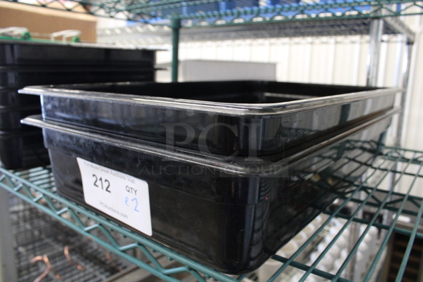ALL ONE MONEY! Lot of 2 Black Poly 1/2 Size Drop In Bins! 1/2x4 - Image 3 of 3