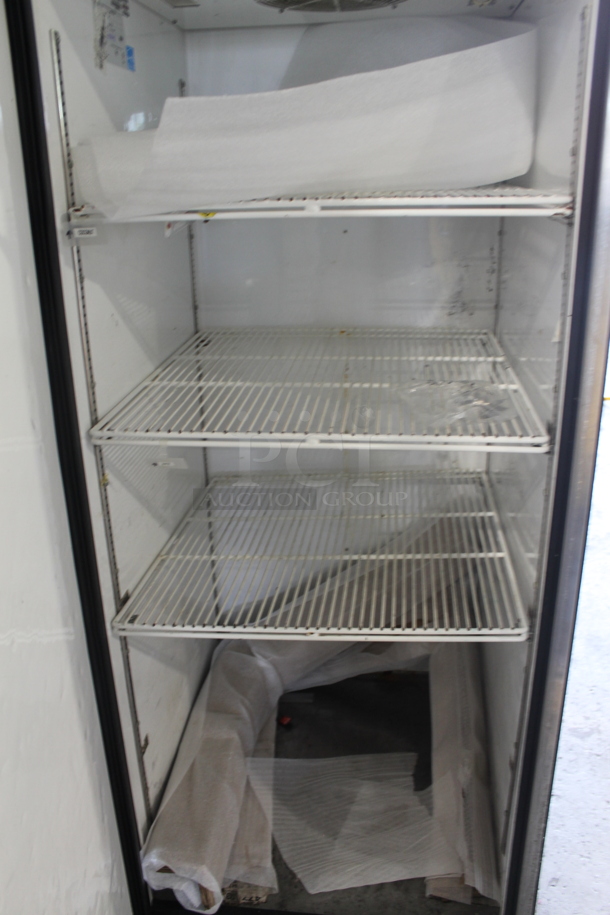 2015 True TG1R-1S ENERGY STAR Stainless Steel Commercial Single Door Reach In Cooler w/ Poly Coated Racks on Commercial Casters. Tested and Working! - Image 5 of 6