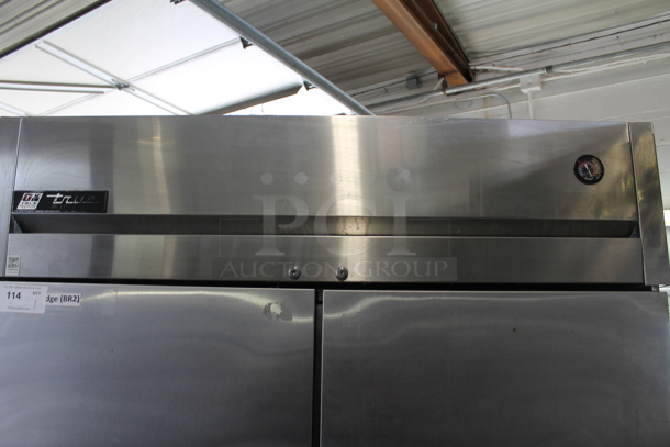 2015 True TG2R-2S Stainless Steel Commercial 2 Door Reach In Cooler w/ Poly Coated Racks on Commercial Casters. Tested and Powers On But Does Not Get Cold - Image 2 of 6