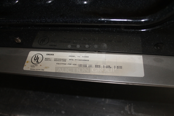 Amana AOCS3040SS Stainless Steel Commercial Electric Powered Convection Oven w/ View Through Door and Metal Oven Rack. 120/208-240 Volts, 1 Phase. - Image 9 of 9