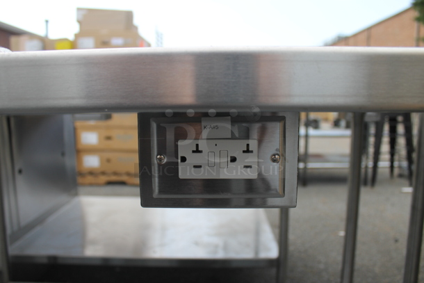 BRAND NEW! Stainless Steel Commercial Table w/ Sink Bay, Faucet, Handles and Under Shelf. Bay 19.5x20 - Image 10 of 11