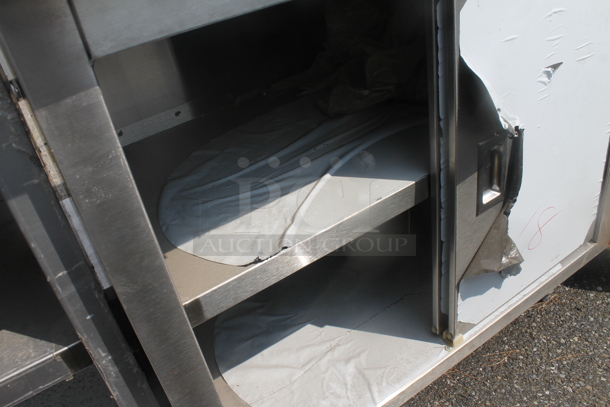BRAND NEW SCRATCH AND DENT! Stainless Steel Commercial Counter w/ Back Splash, 2 Doors and Under Shelf. - Image 4 of 4