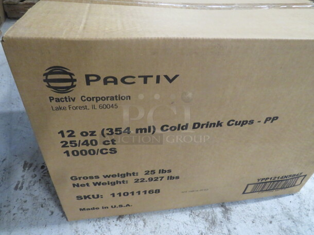 One Case Of Pactiv 12oz Cold Drink Cups. #11011168 - Image 1 of 2