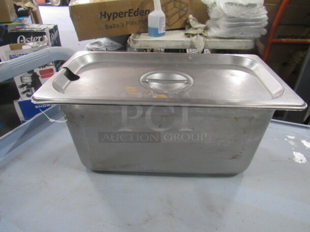 One 1/3 Size 6 Inch Deep Hotel Pan With Lid. 