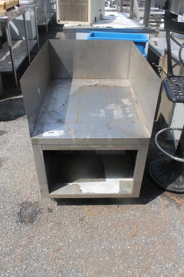Stainless Steel Equipment Stand w/ Back Splash, Side Splash Guards and Under Shelf on Commercial Casters. - Image 1 of 4