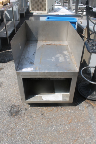 Stainless Steel Equipment Stand w/ Back Splash, Side Splash Guards and Under Shelf on Commercial Casters.