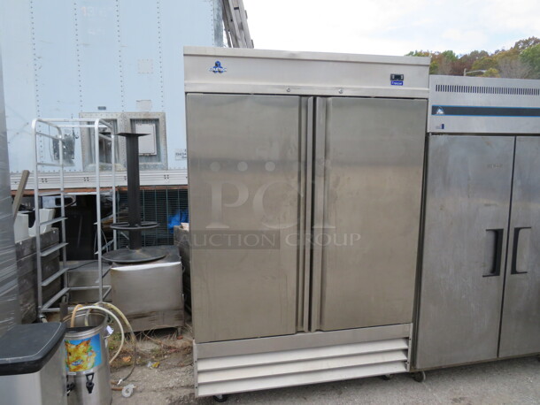 One Cold Tech 2 Door Freezer Wit2h 4 Racks. #CFD-2F. 115 Volt. 54X32X82