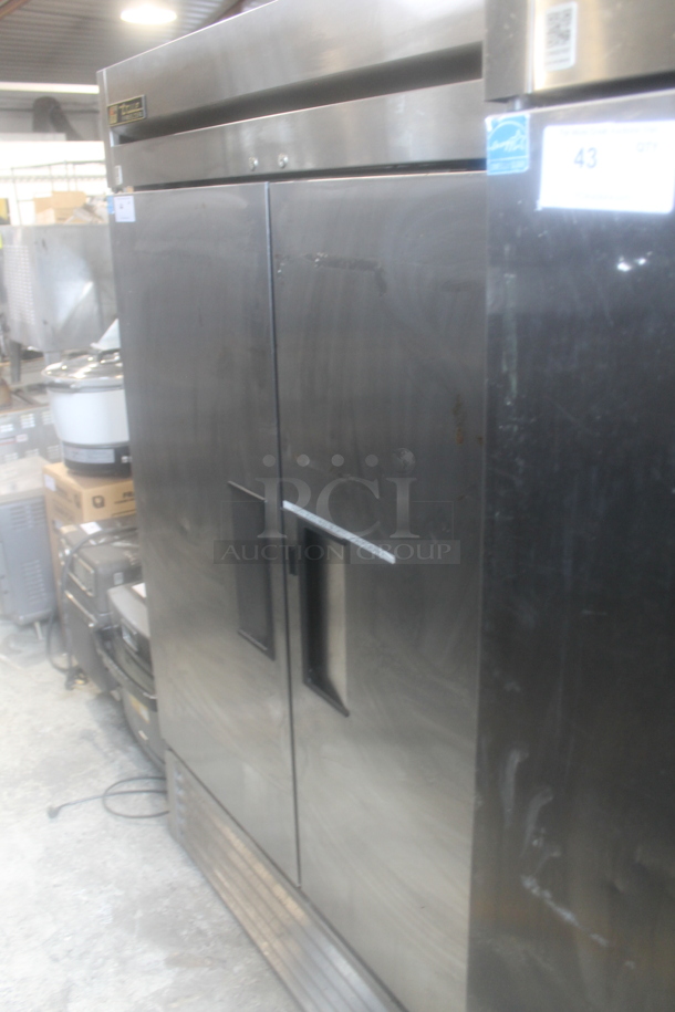 2013 True T-49F ENERGY STAR Stainless Steel Commercial Two Door Reach In Freezer w/ Poly Coated Racks. 115 Volts, 1 Phase. Tested and Working! - Image 1 of 5