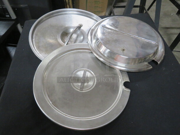 Assorted Size Stainless Steel Lids. 3XBID - Image 1 of 1