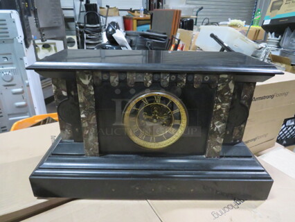One VINTAGE Heavy Mantel Marble Clock.