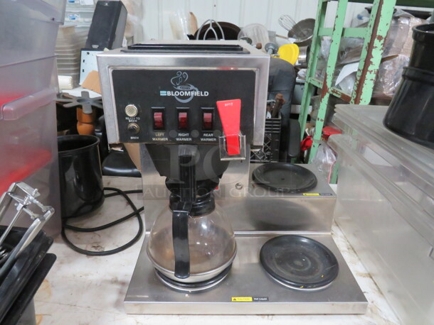 One Bloomfield Coffee Brewer With Filter Basket, 1 Pot And 2 Warmers. 120 Volt. Model# 8572. 1800 Watt.  - Image 1 of 1
