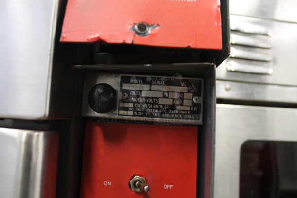 2 Vulcan ET88B Stainless Steel Commercial Electric Powered Full Size Convection Ovens w/ View Through Doors, Metal Oven Racks and Thermostatic Controls. 480 Volts, 3 Phase. 2 Times Your Bid!  - Image 7 of 7