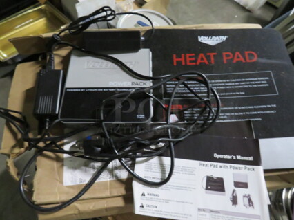 One NEW Vollrath Heat Pad With Power Pack, Cords And Car Charger. #VP1212.  $504.36