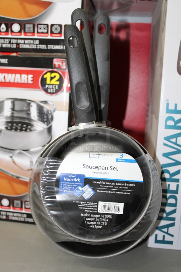 Mainstays 3pc Saucepan Set. 5x Your Bid - Image 1 of 2