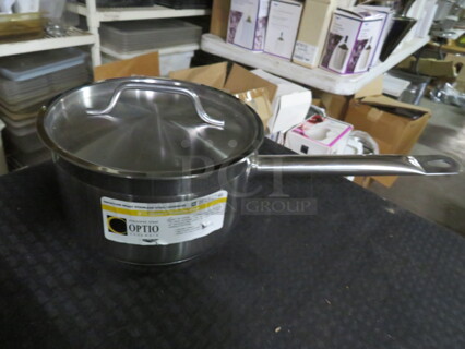 One NEW Vollrath Optio 1-3/4 Quart Stainless Steel Saute Pan With Lid.  